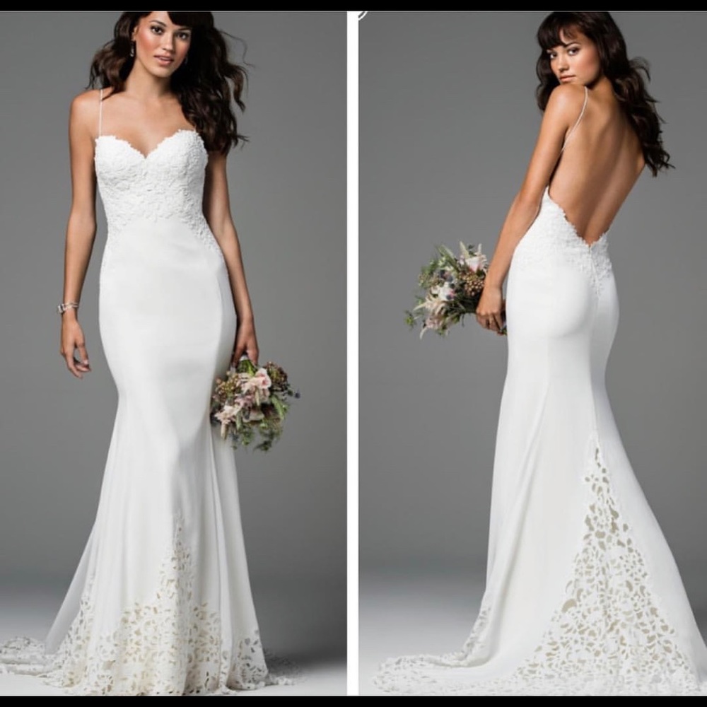 Ridley Backless Laser Cut Lace Dress by Willowby